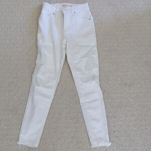 Women's White Distressed Jeans